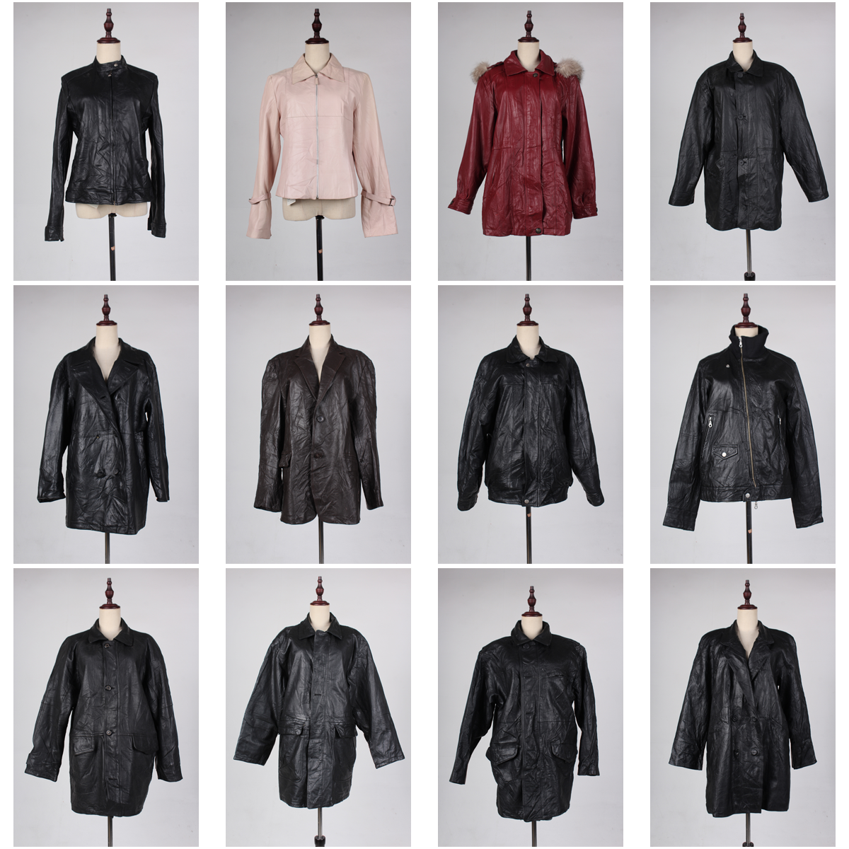 PP20古着vintage秋冬复古风中古日系真皮皮衣男女外套