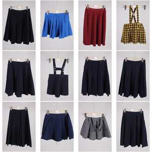 BK914古着vintage日制春夏文艺学院风甜美风少女款百褶短裙中裙