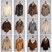 TM502古着vintage日系保暖真皮草冬季 兔毛貂毛狐狸毛外套