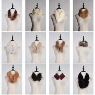 WJ299古着vintage秋冬真皮草围巾毛领