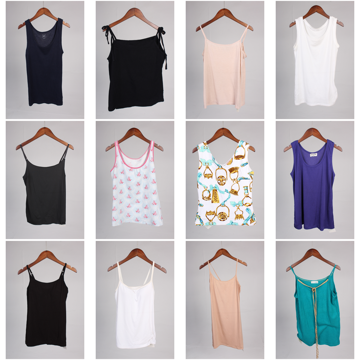 XT312古着vintage日制韩系甜美文艺风内搭外穿棉质吊带背心上衣女