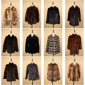 TM367古着vintage日系中古冬季 真皮草狐毛水貂毛外套