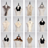 WJ333古着vintage中古日系意大利秋冬季 真皮草兔毛狐狸毛围巾毛领