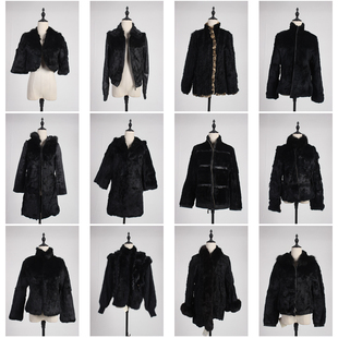 TM480古着vintage日系冬季保暖真皮草兔毛外套