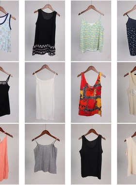 XT569古着vintage日系软妹小个子文艺甜美风夏季背心吊带上衣女