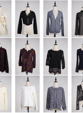 AK107古着vintage春夏中古日系复古风花色雪纺衫衬衫上衣