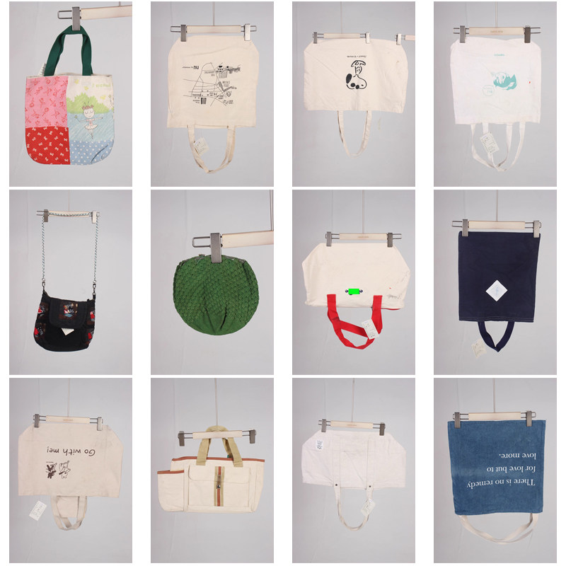 DZ145古着vintage日系女士可爱卡通帆布单肩斜挎手提袋子大包小包