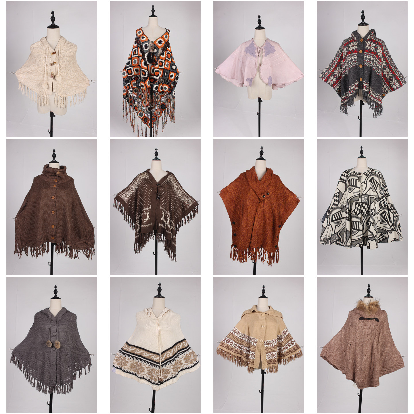 DA448古着vintage日系秋冬甜美风森系田园毛线针织流苏披肩斗篷女,服饰配件/皮带/帽子/围巾,围巾/丝巾/披肩,淘宝优惠券,粉丝福利购,淘宝优惠卷