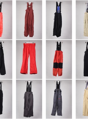 HX16古着vintage冬季户外防风保暖男女式运动风背带裤滑雪裤