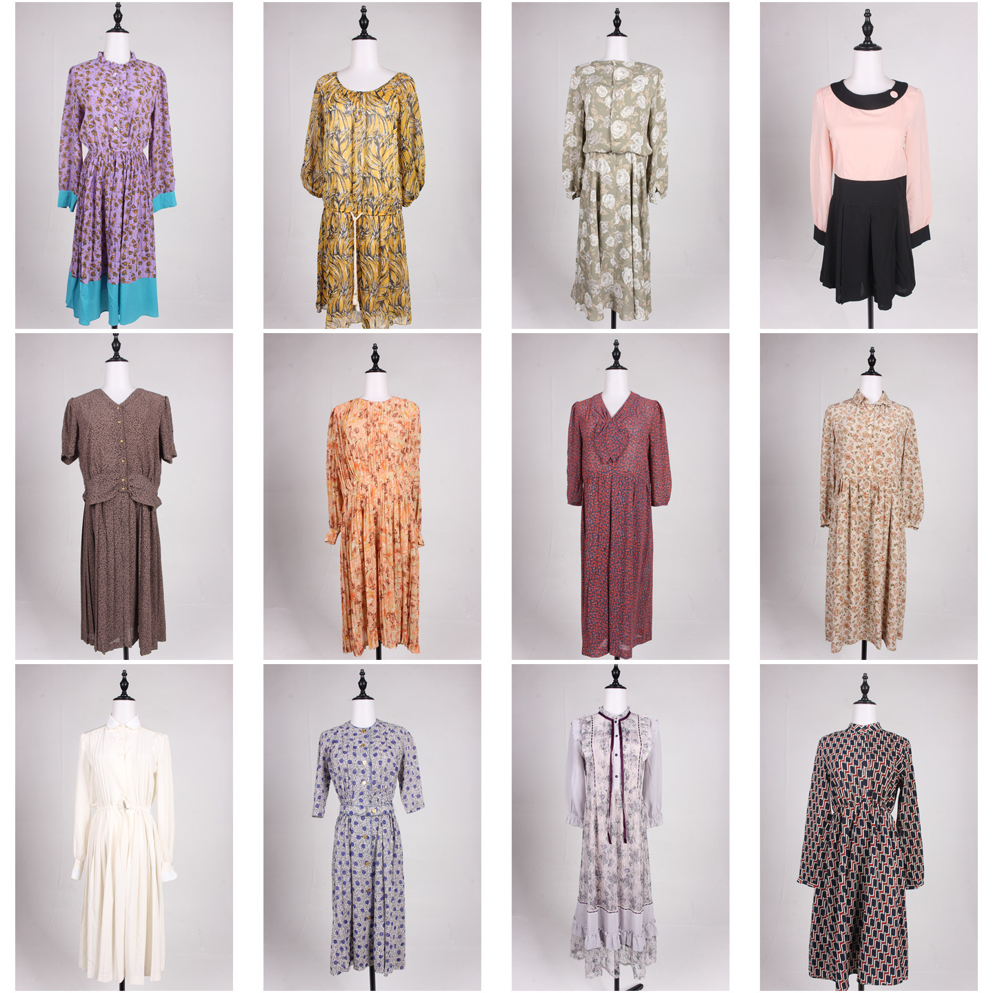 LK66古着vintage日系欧美复古风中古意大利杂志款中长款连衣裙夏