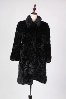 TM213-02590古着vintage冬季保暖真皮草中长款大衣外套