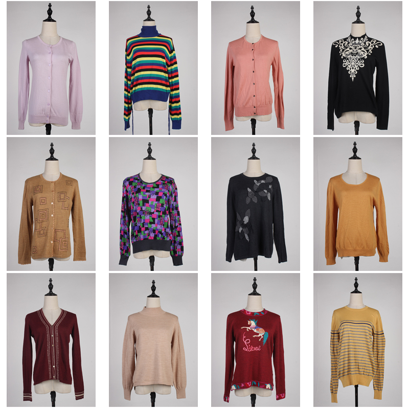 DM85古着vintage日系秋冬女装简约百搭羊毛纯色打底衫