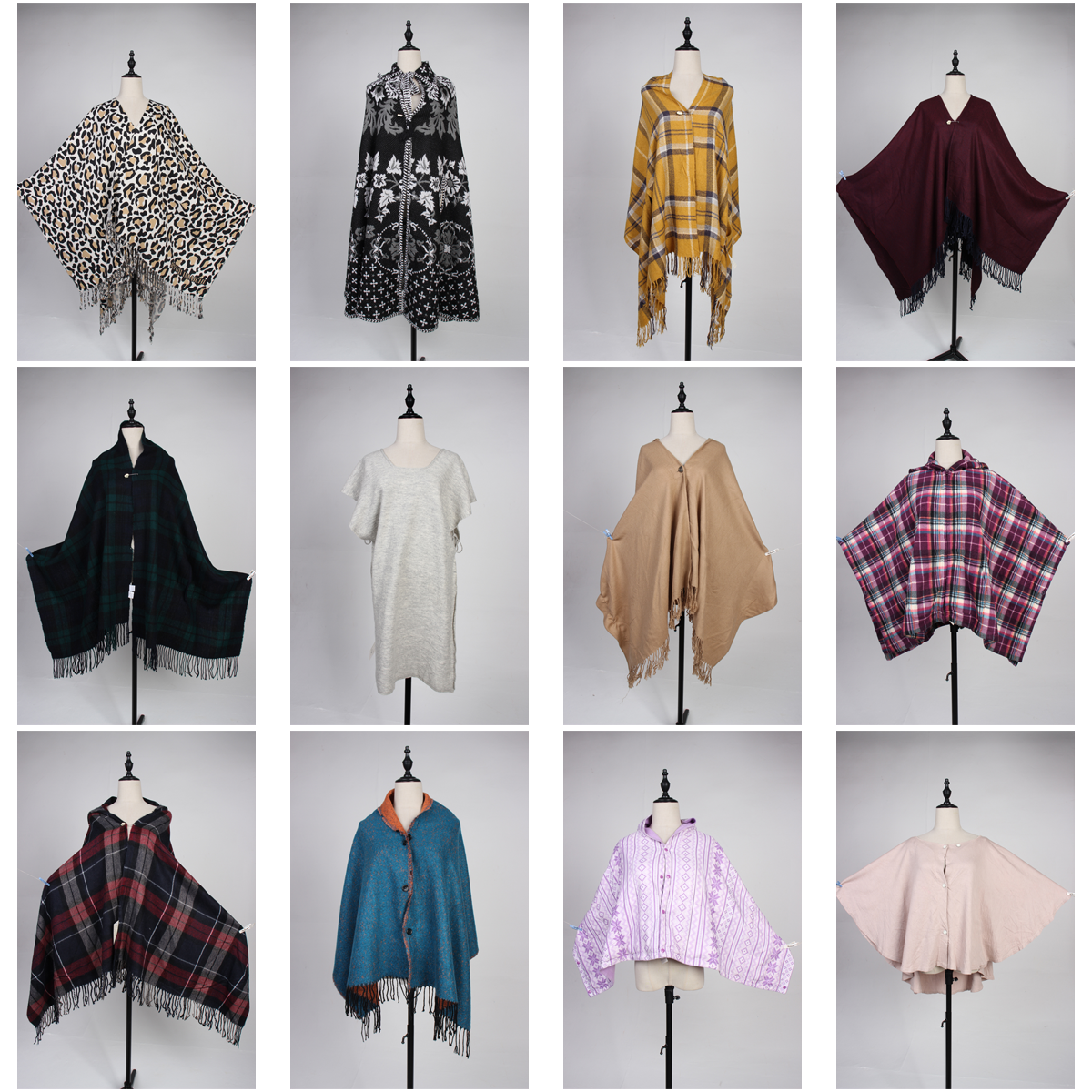 DA100古着vintage秋冬日系文艺森系甜美风斗篷披肩