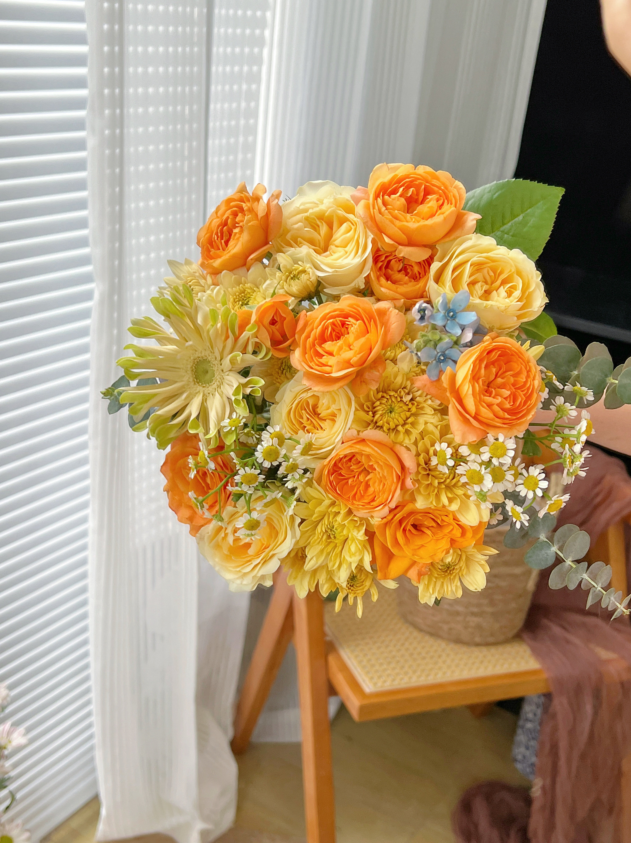 香槟暖色系混搭手捧花送女友爱人闺蜜领证花束拍照花束花店送