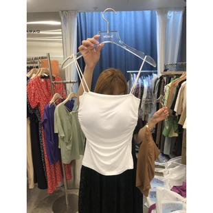 2022新款 背心带胸垫上衣女内搭 纯色外穿小吊带修身 短款