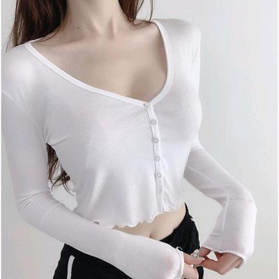 短款长袖上衣jazz跳舞服爵士舞蹈服女性感韩国女团同款嘻哈演出服