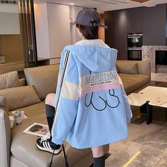 宽松休闲羊羔毛外套女冬季2025新款初中高中学生加绒加厚工装棉服