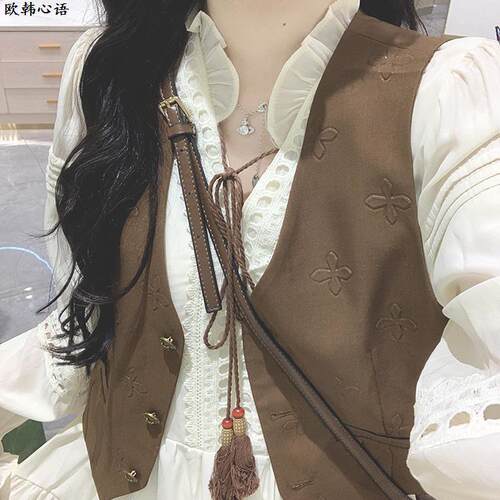茶歇法式两件套连衣裙女秋