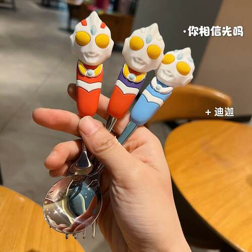 可爱卡通儿童餐具套装304不锈钢勺叉套装高颜值儿童便携餐具