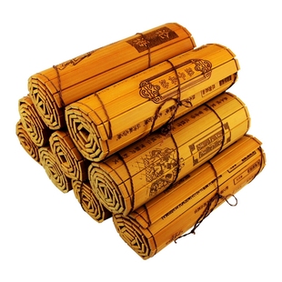 仿古竹简孙子兵法中英文竹编竹简道德经论语中文版 三十六计三字经