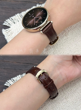 适用于华为手表GT6/54油蜡皮美拉德表带红棕高级复古真皮新款秋冬