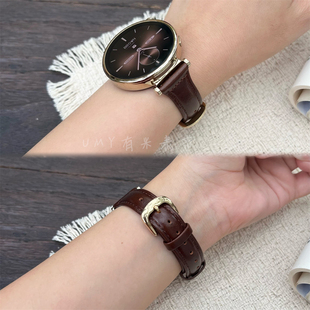 适用于华为手表GT6/54油蜡皮美拉德表带红棕高级复古真皮新款秋冬