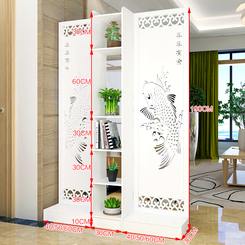屏风隔断客厅新中式入户进门简约现代玄关置物架创意装饰移动遮i.
