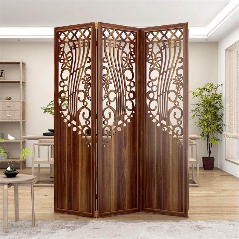 屏风隔断客厅2025新款木质格栅可折叠移动玄关客厅房间分割神器