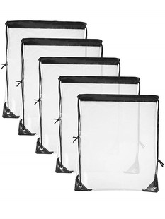 旅行出差便携透明防水沙滩袋子束口抽绳包运动收纳脏衣整理双肩背