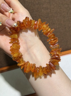 特价天然蜜蜡异性单圈手串小众设计随型款手链女