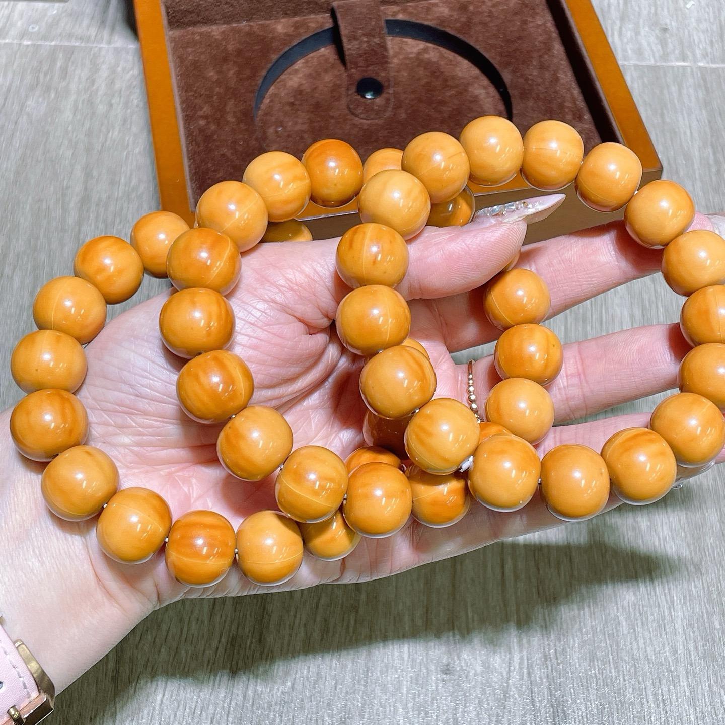 新品15mm猴头手串老型桶珠直切男款盘玩原籽文玩核桃雕刻收藏级