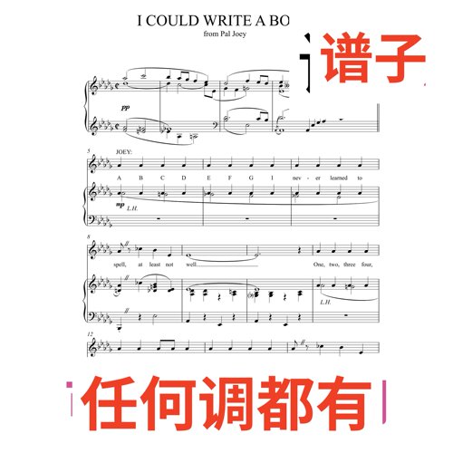 I could write a book 4bD伴奏谱正谱声乐