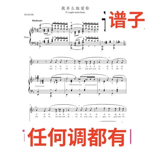 D3 Ti voglio tanto bene伴奏谱正谱声乐