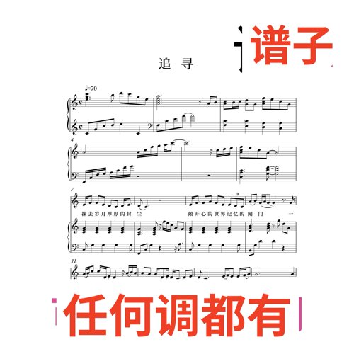 追寻 弹琴7C伴奏谱正谱声乐