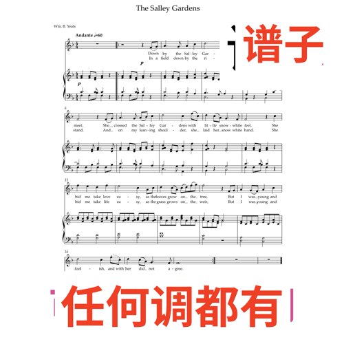 The Salley Gardens 1F伴奏谱正谱声乐