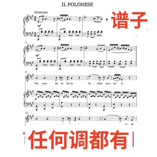 正谱A IL POLONESE 5A伴奏谱正谱声乐