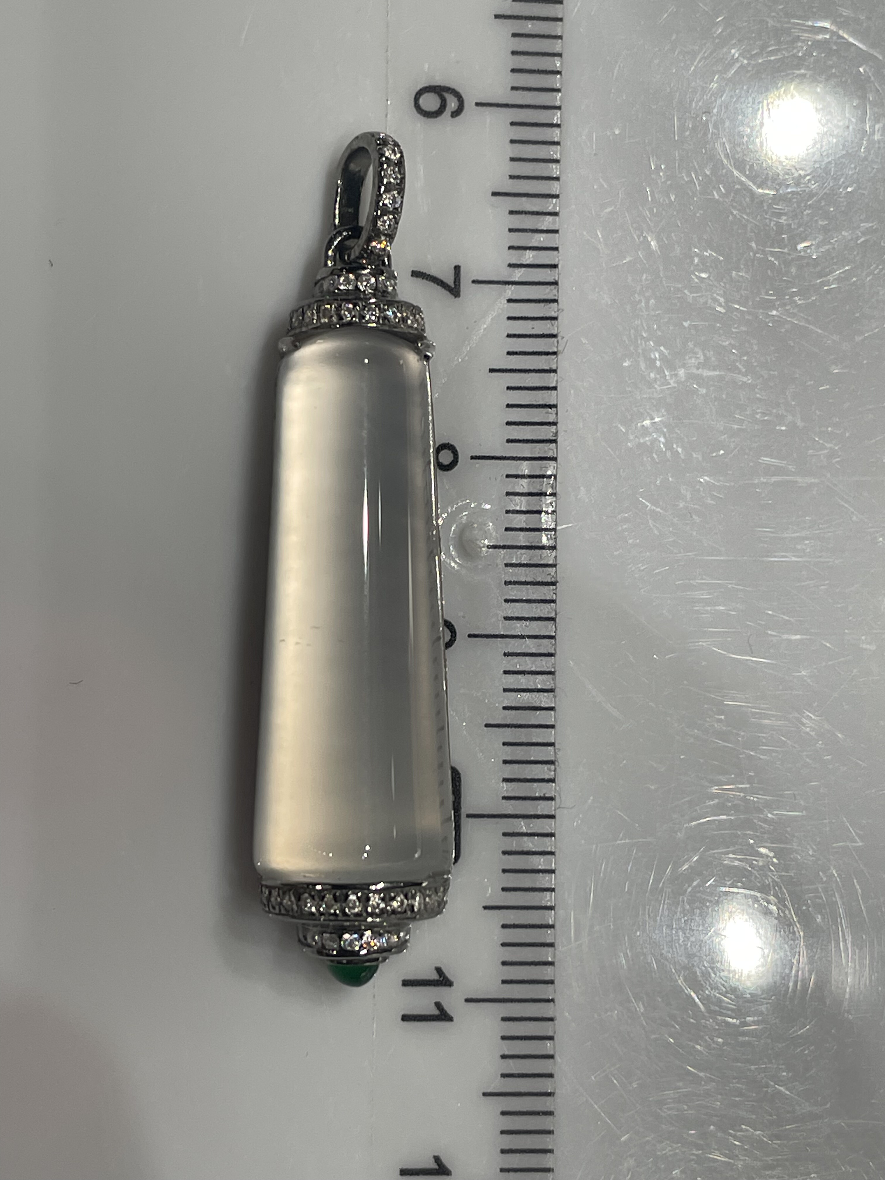 天然A货冰种无事柱吊坠挂件男女款玉石925银镶吊坠