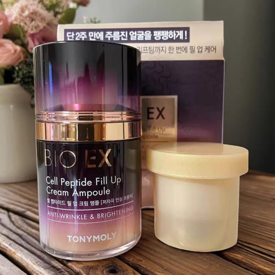 韩国tonymoly托尼魅力bio生物EX细胞肽抗皱面霜安瓶50ml+30ml替换