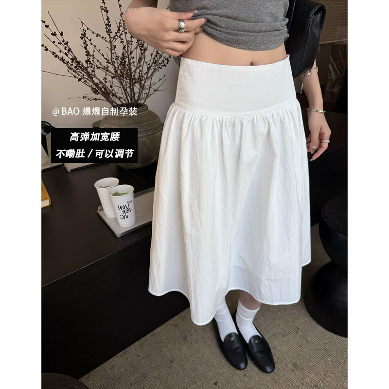 孕妇日系学院风半身裙子夏季薄款时尚显瘦百搭慵懒蓬蓬裙a字中裙