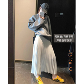 孕妇半身裙子白色春秋冬季 中长款 产后a字可调节宽松显瘦雪纺伞裙