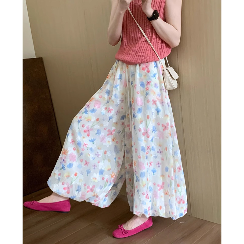 孕妇裤裙夏季薄款外穿打底裤子2025新款花苞裤孕妇装小个子阔腿裤