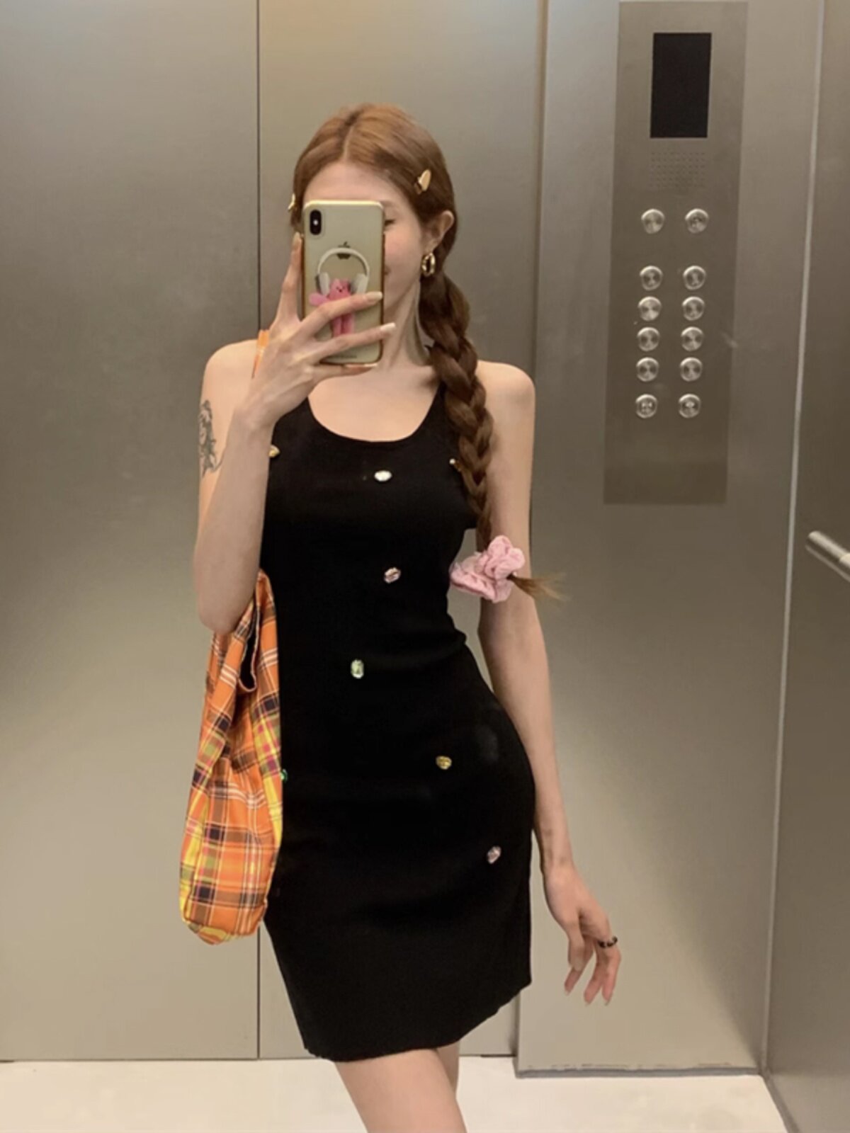 출산복 여름 새 조끼 원피스 핫맘 유넥 중공업 비즈 민소매 A라인 스커트+가디건 투피스 세트