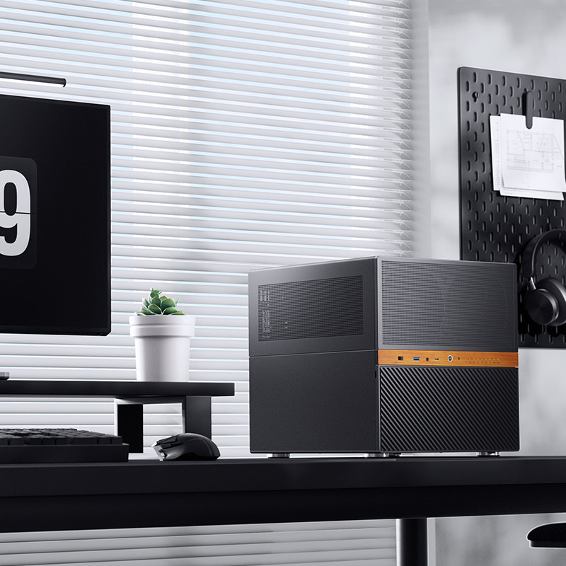 乔思伯JONSBO电脑NAS机箱N6黑9盘位家用网络存储240水冷MATX主板