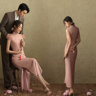 旗袍气质温柔风格 复古无袖 拍照写真照写真摄影 影楼中式 新款