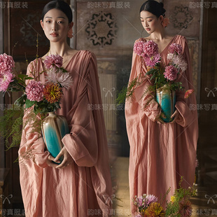 影楼高级新款主题复古清冷连衣裙中式个人少女艺术照摄影写真服装