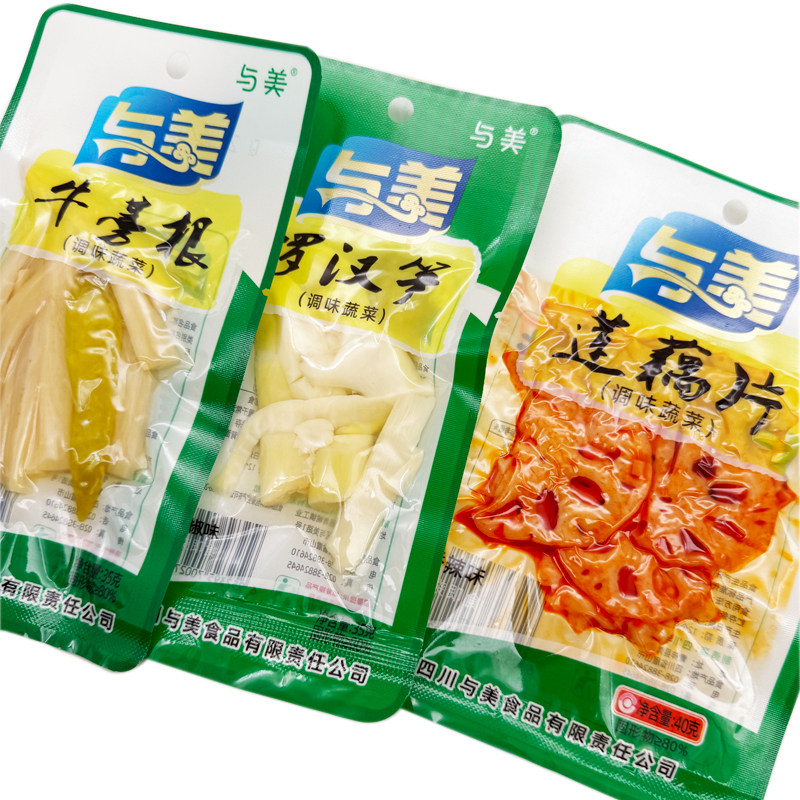 与美山椒罗汉笋香辣藕片泡椒笋条四川零食小吃批发调味蔬菜小包装