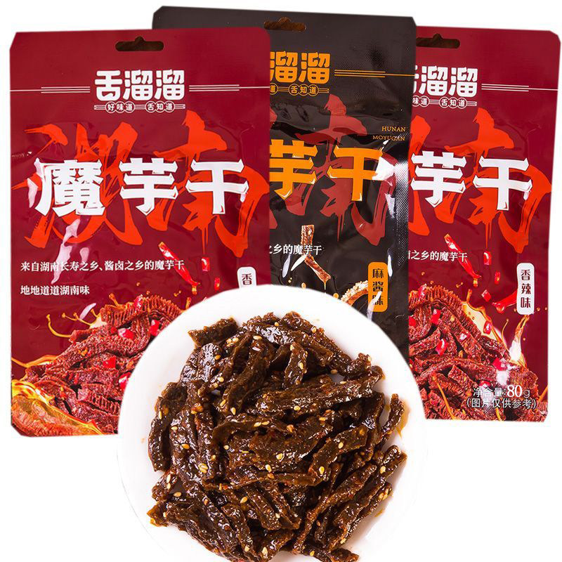 舌溜溜魔芋干香辣味素毛肚湖南长沙特产麻辣零食小吃食品解馋即食