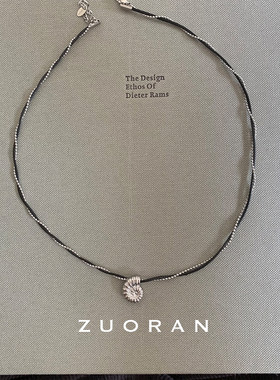 ZUORAN 金银小海螺时尚设计感黑绳精致度假风百搭ins博主风项链