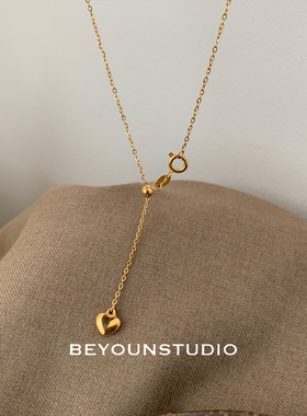 迷你爱心气质精致金色小巧锁骨链