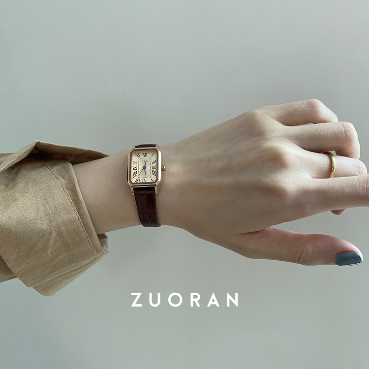 ZUORAN 简约时尚潮流罗马数字皮带女士chic石英手表ins网红女表20